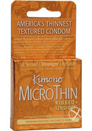 Kimono Microthin Condoms Ribbed Plus Sensi Dots 3 Pack